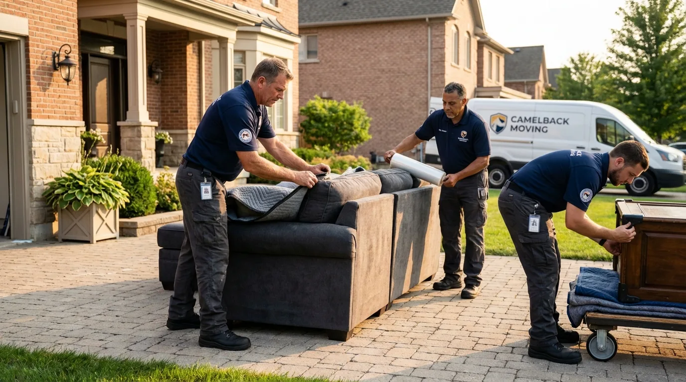 Large estate moving crew wrapping furniture in Margate City, NJ