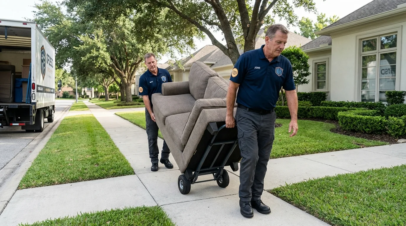 Local residential moving crew loading furniture in Margate City, NJ
