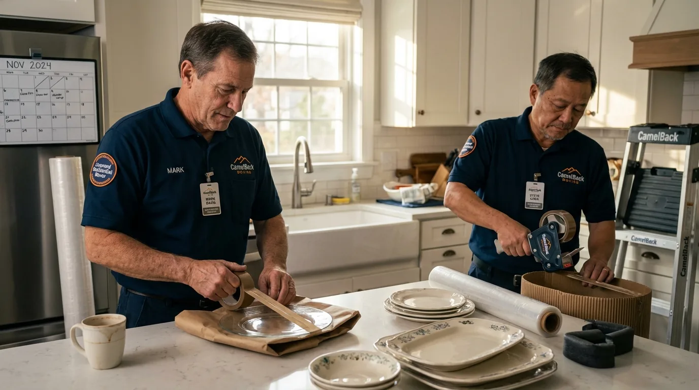 Professional crew packing kitchen dishware in Margate City, NJ