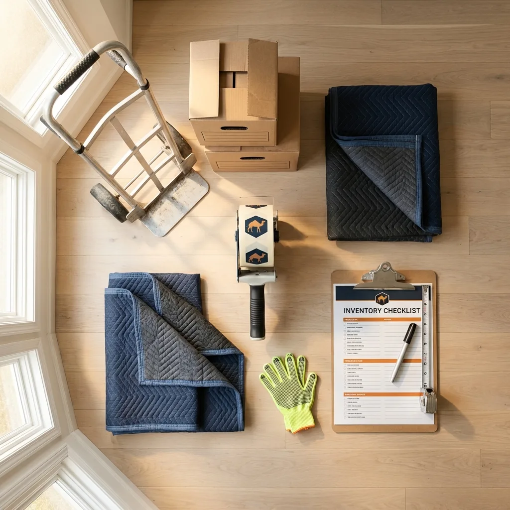 Professional moving supplies and packing materials layout for Margate City residential relocations